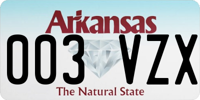 AR license plate 003VZX