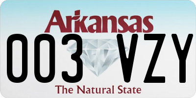 AR license plate 003VZY