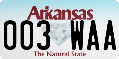 AR license plate 003WAA