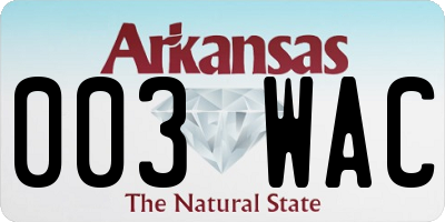 AR license plate 003WAC