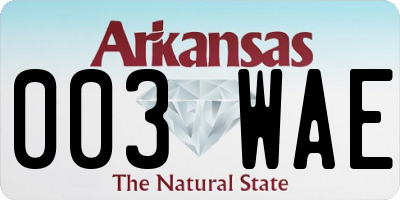 AR license plate 003WAE