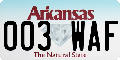 AR license plate 003WAF