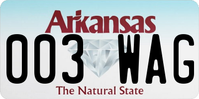 AR license plate 003WAG