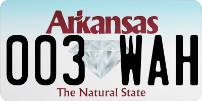 AR license plate 003WAH