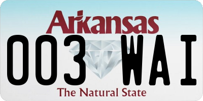 AR license plate 003WAI