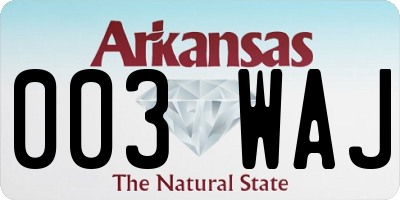 AR license plate 003WAJ