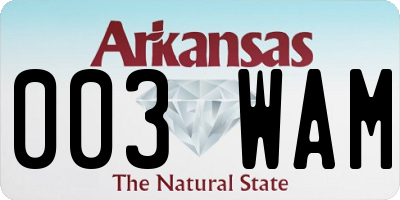 AR license plate 003WAM