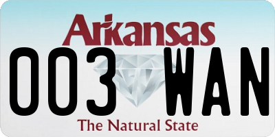 AR license plate 003WAN