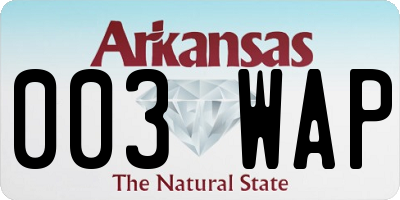 AR license plate 003WAP