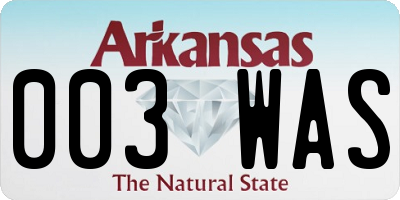 AR license plate 003WAS