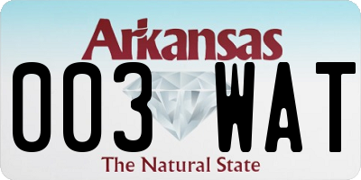 AR license plate 003WAT