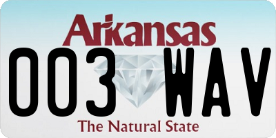 AR license plate 003WAV