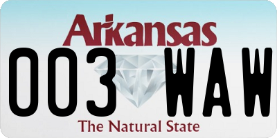AR license plate 003WAW