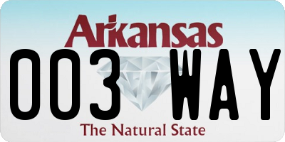 AR license plate 003WAY