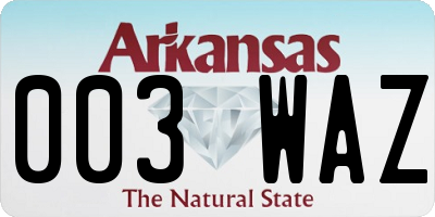 AR license plate 003WAZ