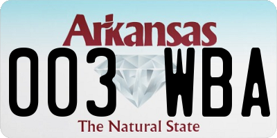AR license plate 003WBA