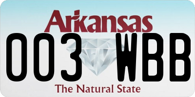 AR license plate 003WBB
