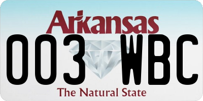 AR license plate 003WBC