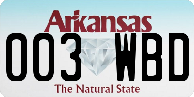 AR license plate 003WBD