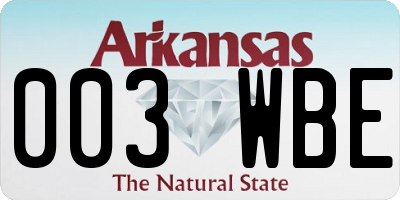 AR license plate 003WBE