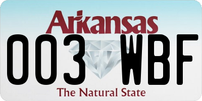 AR license plate 003WBF