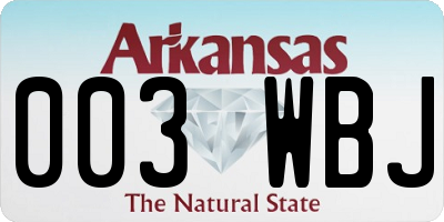 AR license plate 003WBJ