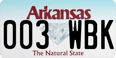 AR license plate 003WBK