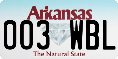 AR license plate 003WBL