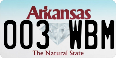 AR license plate 003WBM