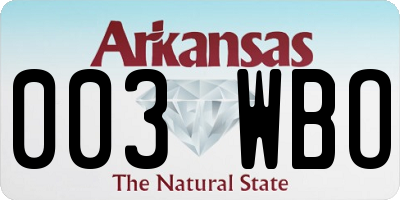 AR license plate 003WBO