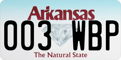 AR license plate 003WBP