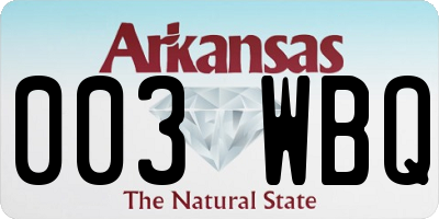 AR license plate 003WBQ