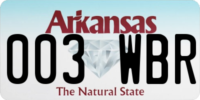 AR license plate 003WBR