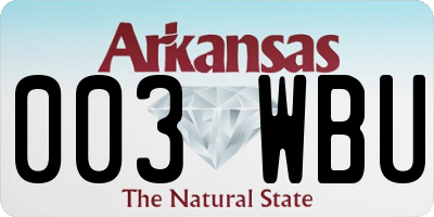 AR license plate 003WBU