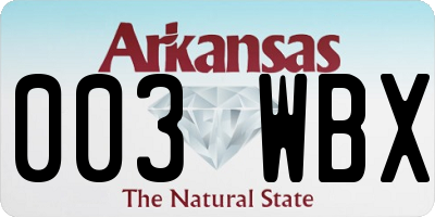 AR license plate 003WBX