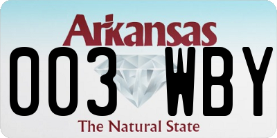 AR license plate 003WBY