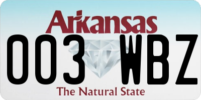 AR license plate 003WBZ