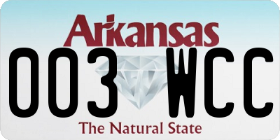AR license plate 003WCC
