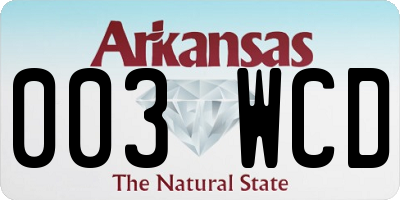 AR license plate 003WCD