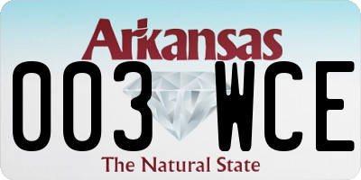 AR license plate 003WCE