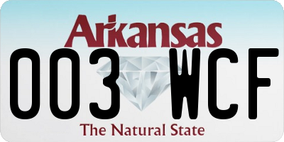 AR license plate 003WCF