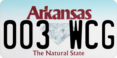 AR license plate 003WCG