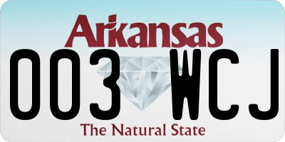 AR license plate 003WCJ