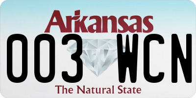 AR license plate 003WCN