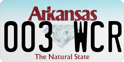 AR license plate 003WCR