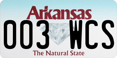 AR license plate 003WCS