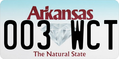 AR license plate 003WCT