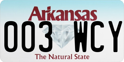 AR license plate 003WCY