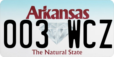 AR license plate 003WCZ