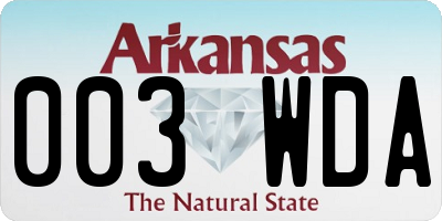 AR license plate 003WDA